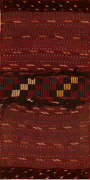 Turkman Red Hand Knotted 1'11" X 3'0"  Area Rug 100-110948