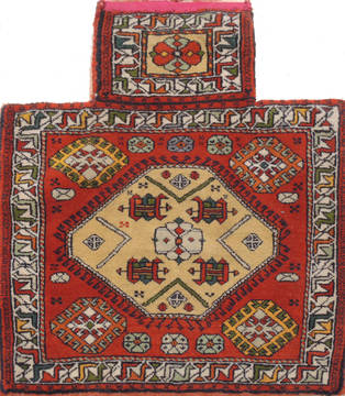 Baluch Red Square Hand Knotted 2'0" X 2'1"  Area Rug 100-111044