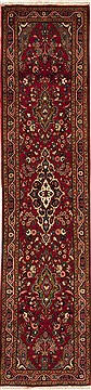 Hamedan Red Runner Hand Knotted 2'10" X 12'0"  Area Rug 251-12719