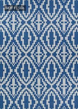 Couristan OUTDURABLE Blue Rectangle 9x13 ft Polypropylene Carpet 129186
