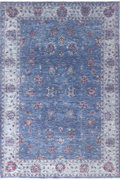 Modern Blue Hand Knotted 6'0" X 8'10"  Area Rug 904-136311