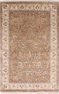 Jaipur Brown Hand Knotted 4'1" X 6'3"  Area Rug 905-137560
