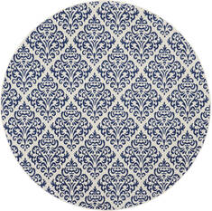 Nourison Grafix White Round 7 to 8 ft Polypropylene Carpet 141230
