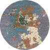 Modern-Contemporary Multicolor Round Hand Knotted 710 X 711  Area Rug 904-145152 Thumb 0