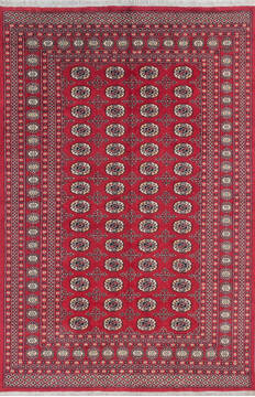 Bokhara Red Hand Knotted 6'2" X 9'2"  Area Rug 700-145661