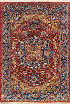 Chobi Red Hand Knotted 5'8" X 8'0"  Area Rug 700-146089