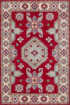Kazak Red Hand Knotted 3'2" X 4'9"  Area Rug 700-146712