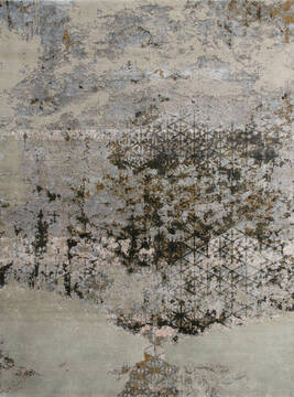 Modern Beige Hand Knotted 8'0" X 10'0"  Area Rug 902-146854