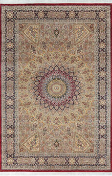 Pak-Persian Red Hand Knotted 6'2" X 9'4"  Area Rug 700-147129