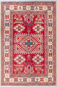 Kazak Red Hand Knotted 3'9" X 5'8"  Area Rug 700-147293