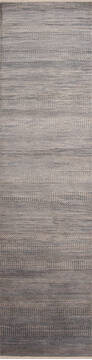 Indian Modern-Contemporary Grey Runner 10 to 12 ft Wool Carpet 147382
