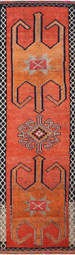 Turkish Kilim Red Runner 10 to 12 ft Wool Carpet 147508