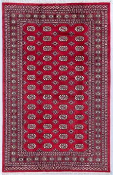 Bokhara Red Hand Knotted 5'3" X 8'2"  Area Rug 700-148104