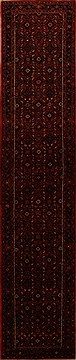 Hossein Abad Red Runner Hand Knotted 3'1" X 13'6"  Area Rug 251-15732