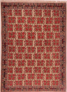 Afshar Red Hand Knotted 4'10" X 6'10"  Area Rug 400-16397