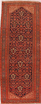 Malayer Red Runner Hand Knotted 4'9" X 12'3"  Area Rug 400-16482