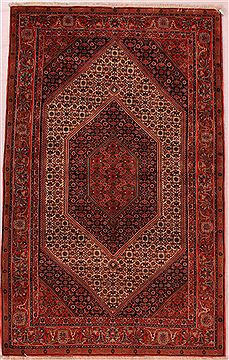 Persian Bidjar White Rectangle 5x8 ft Wool Carpet 16619