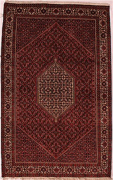 Persian Bidjar Purple Rectangle 5x8 ft Wool Carpet 16620