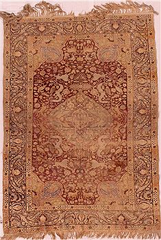Turco-Persian Red Hand Knotted 4'7" X 6'4"  Area Rug 400-16700