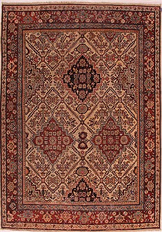 Moshk Abad Beige Hand Knotted 7'2" X 10'2"  Area Rug 400-16720