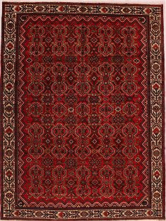 Persian Hamedan Red Rectangle 7x10 ft Wool Carpet 16732