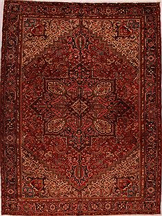 Persian Heriz Red Rectangle 10x12 ft Wool Carpet 16774