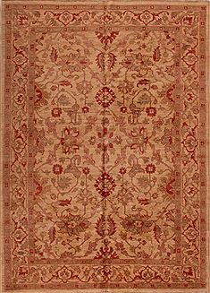 Pakistani Chobi Beige Rectangle 6x9 ft Wool Carpet 16841