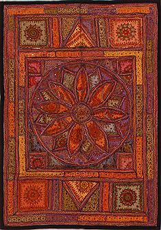Persian Bakhtiar Purple Rectangle 4x6 ft cotton Carpet 16849