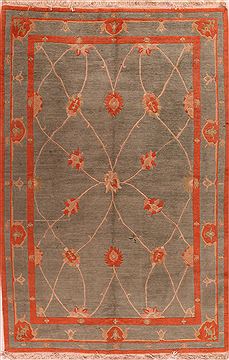 Indo-Nepal Blue Hand Knotted 5'9" X 9'0"  Area Rug 400-16987