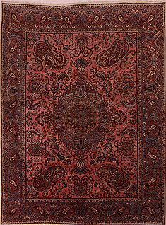 Persian Kerman Purple Rectangle 9x12 ft Wool Carpet 17219