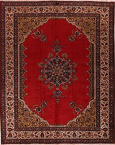 Persian Tabriz Red Rectangle 12x15 ft Wool Carpet 17298