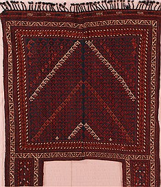 Afshar Red Hand Knotted 4'3" X 4'9"  Area Rug 400-17336