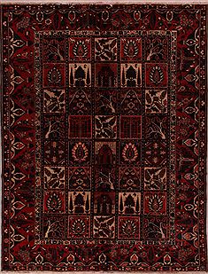 Persian Bakhtiar Red Rectangle 9x12 ft Wool Carpet 17527