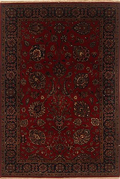 Indian Tabriz Red Rectangle 4x6 ft Wool Carpet 19841