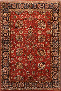 Indian Tabriz Red Rectangle 4x6 ft Wool Carpet 20627