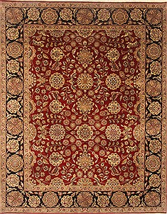 Agra Red Hand Knotted 8'2" X 10'3"  Area Rug 250-21758