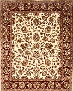 Agra Beige Hand Knotted 7'11" X 10'0"  Area Rug 250-21777