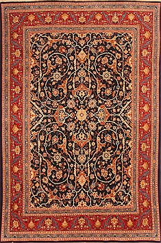 Tabriz Red Hand Knotted 6'6" X 9'9"  Area Rug 100-21868