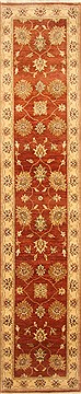 Ziegler Brown Runner Hand Knotted 2'7" X 12'1"  Area Rug 250-22504