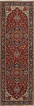 Indian Serapi Brown Runner 6 to 9 ft Wool Carpet 24509