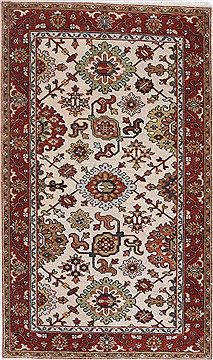 Indian Serapi White Rectangle 3x5 ft Wool Carpet 25267