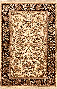 Jaipur Beige Hand Knotted 4'0" X 6'0"  Area Rug 250-28239
