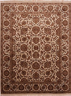Jaipur White Hand Knotted 9'0" X 11'9"  Area Rug 301-30770