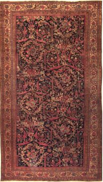 Persian Moshk Abad Blue Rectangle Odd Size Wool Carpet 74437