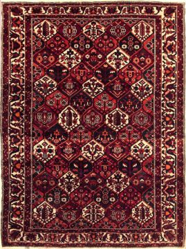 Persian Bakhtiar Red Rectangle 7x10 ft Wool Carpet 74438