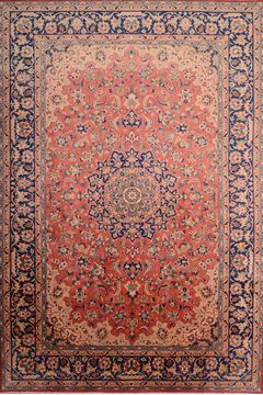 Persian Najaf-abad Red Rectangle 9x13 ft Wool Carpet 75984