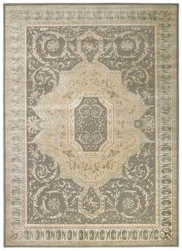 Nourison Platine Grey Rectangle 5x7 ft Lucxelle Carpet 100792