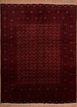 Afghan Khan Mohammadi Red Rectangle 10x13 ft Wool Carpet 109007