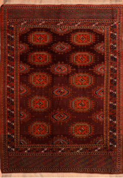 Baluch Red Hand Knotted 6'4" X 9'4"  Area Rug 100-110198