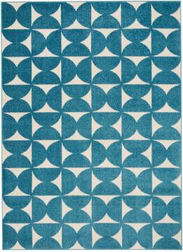 Nourison Harper Blue Rectangle 4x6 ft Polypropylene Carpet 112924